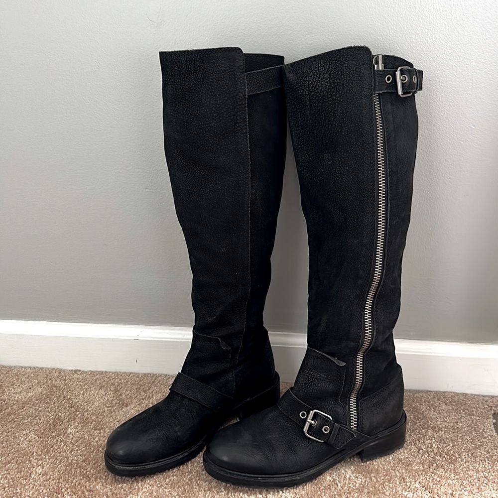 Allsaints black suede knee high boots 👢 women’s size 7.5